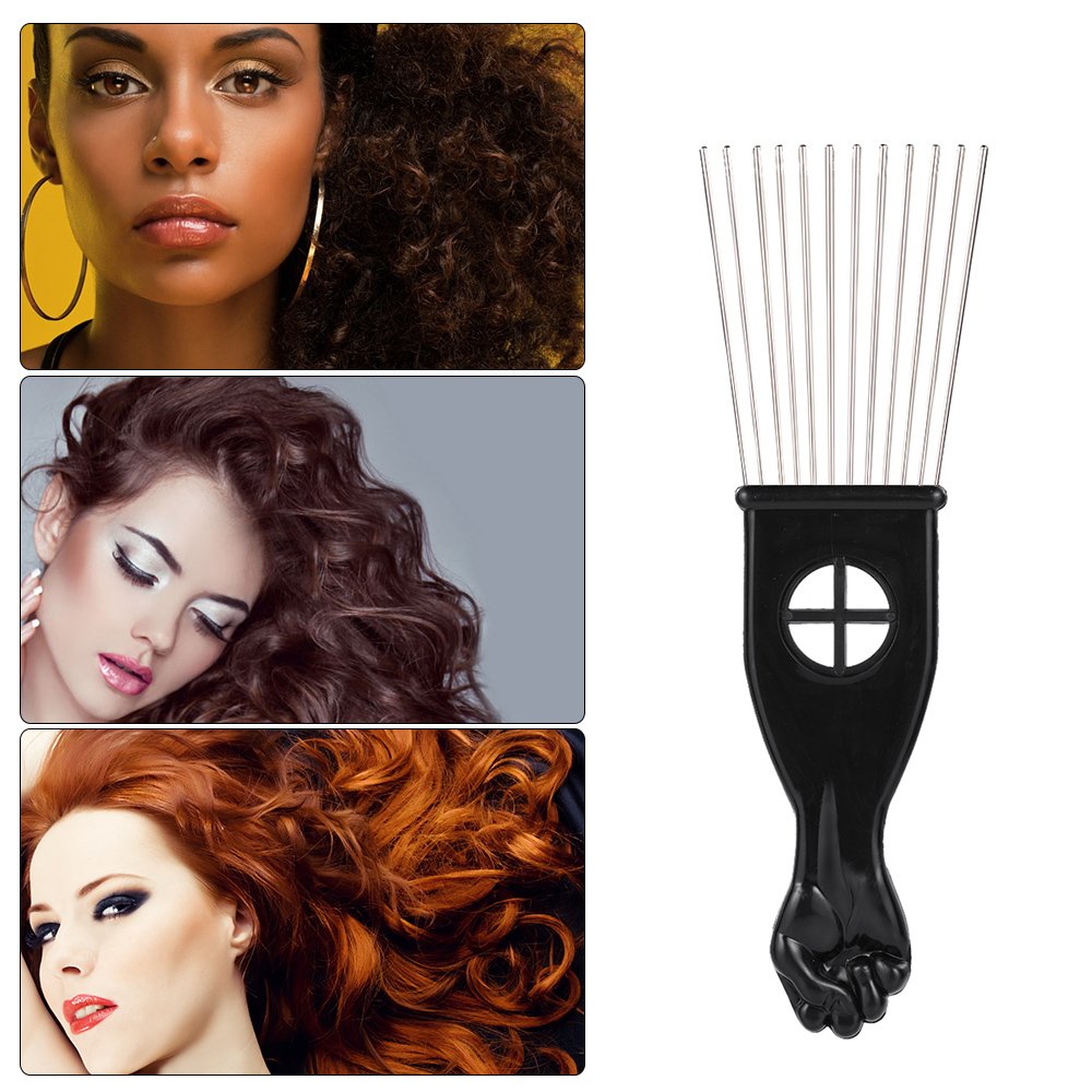 Anself *s 3Pcs Afro Combs, Professional Metal African American Hair Comb for Hairdressing Styling Tool