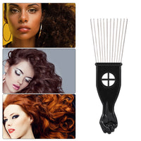 Anself *s 3Pcs Afro Combs, Professional Metal African American Hair Comb for Hairdressing Styling Tool
