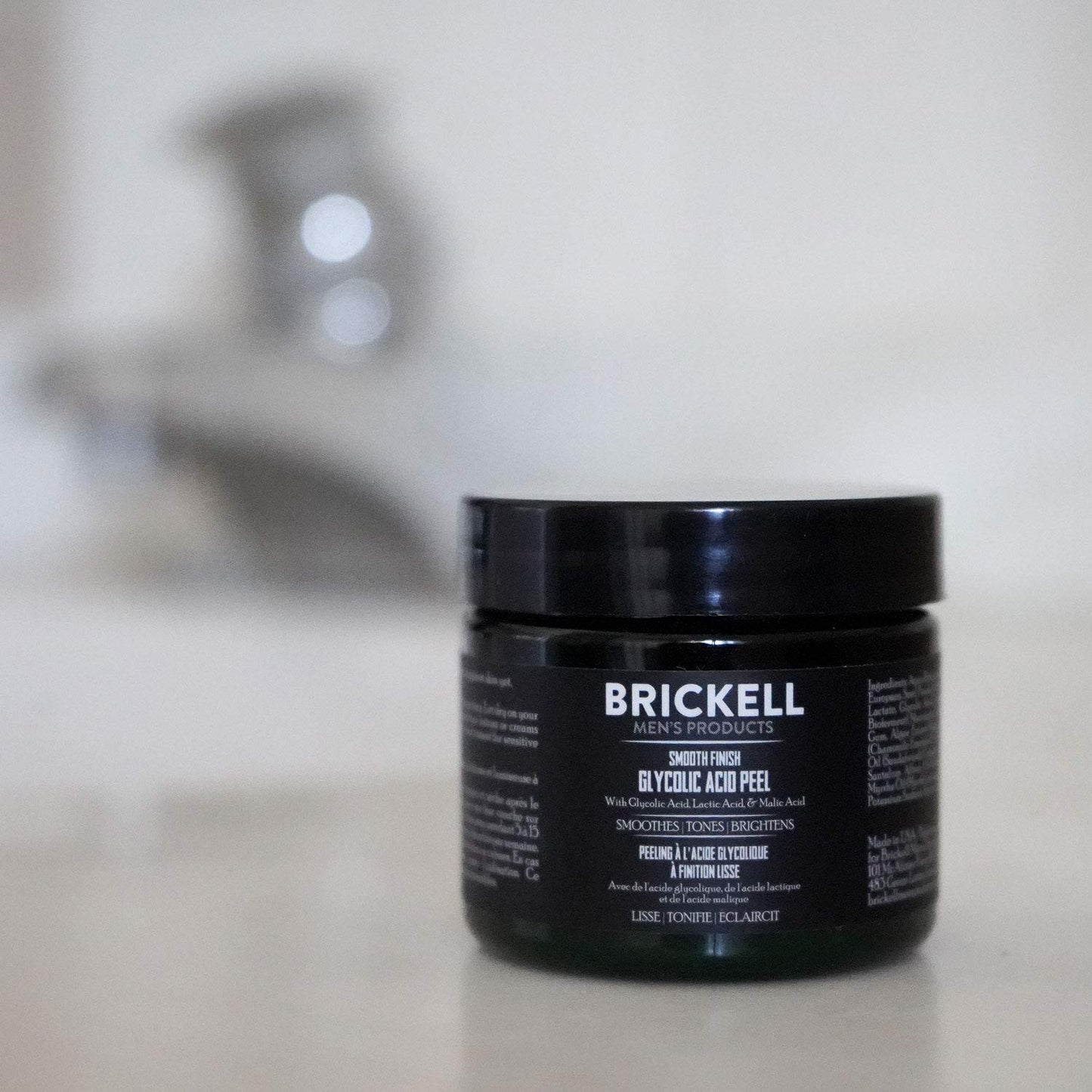 Brickell Men's Products Brickell Men's Smooth Finish Glycolic Acid Peel For Men, Natural and Organic, Anti-Aging Peel for Wrinkles, 59 mL, Scented