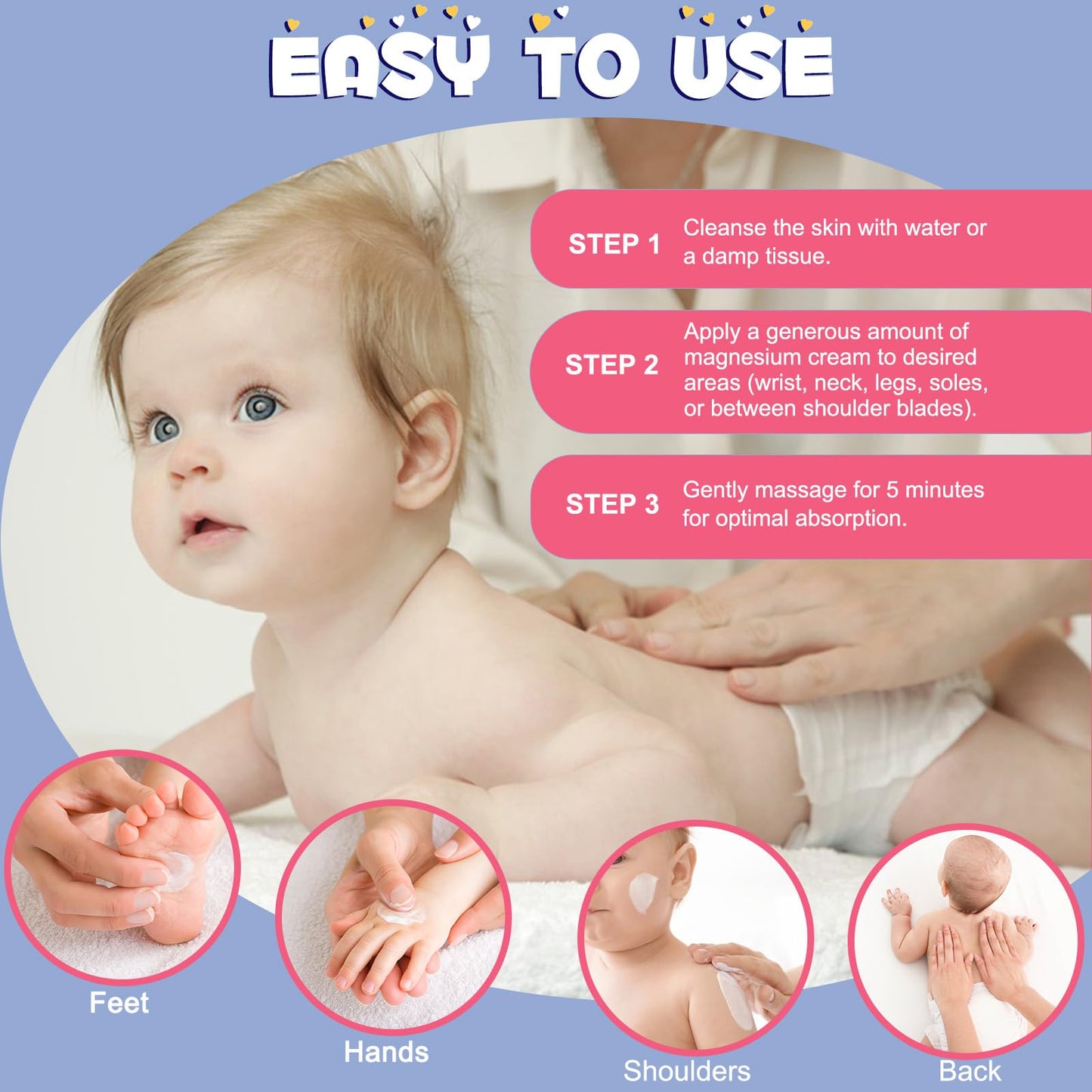 NBXINSLF Magnesium Lotion for Kids, Topical Magnesium Cream with Shea Butter, Calendula & Aloe Vera, for Babies, Toddlers & Juniors, Apply to Legs, Arms or Chest, Easy To Absorb - 5.3 oz