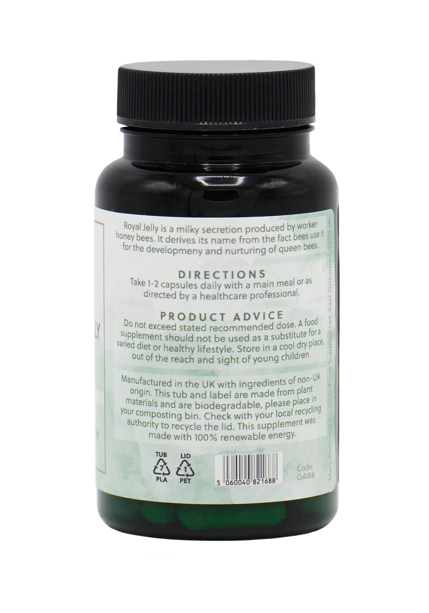 Royal Jelly Capsules | 600mg Royal Jelly per Capsule (3:1) Concentrate | from Honey Bees | G&G Vitamins