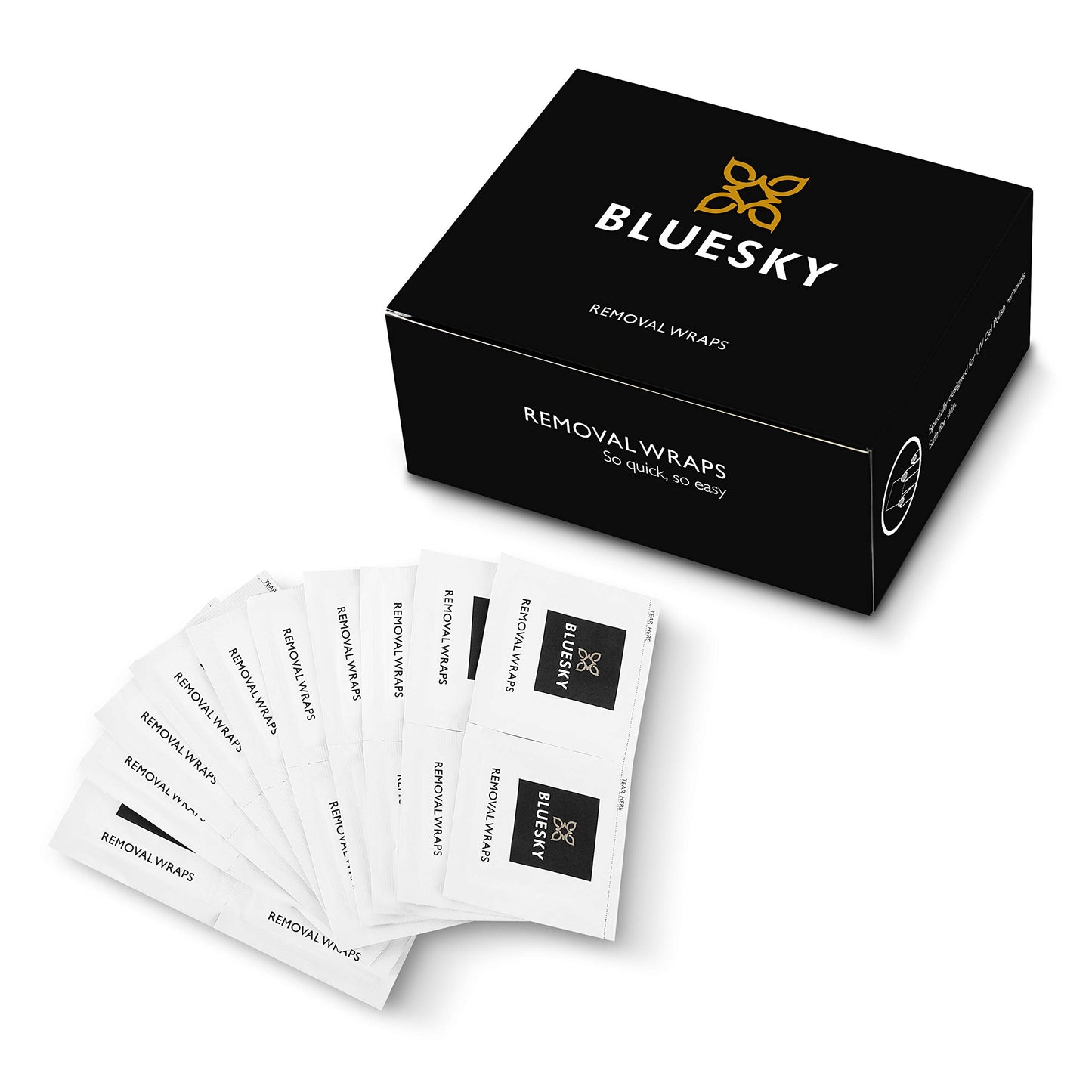 BLUESKY Bluesky Acetone Gel Polish Remover Wraps Pre Soaked, Soak Off Nail Varnish Removal Pads - 200 Pack, Packaging may vary