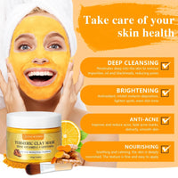One Mineral Tumeric clay Mask With Vitamin C and Gentiana, Face Mask, Improves skin tone, Dark Spots and Smooth Skin 150G