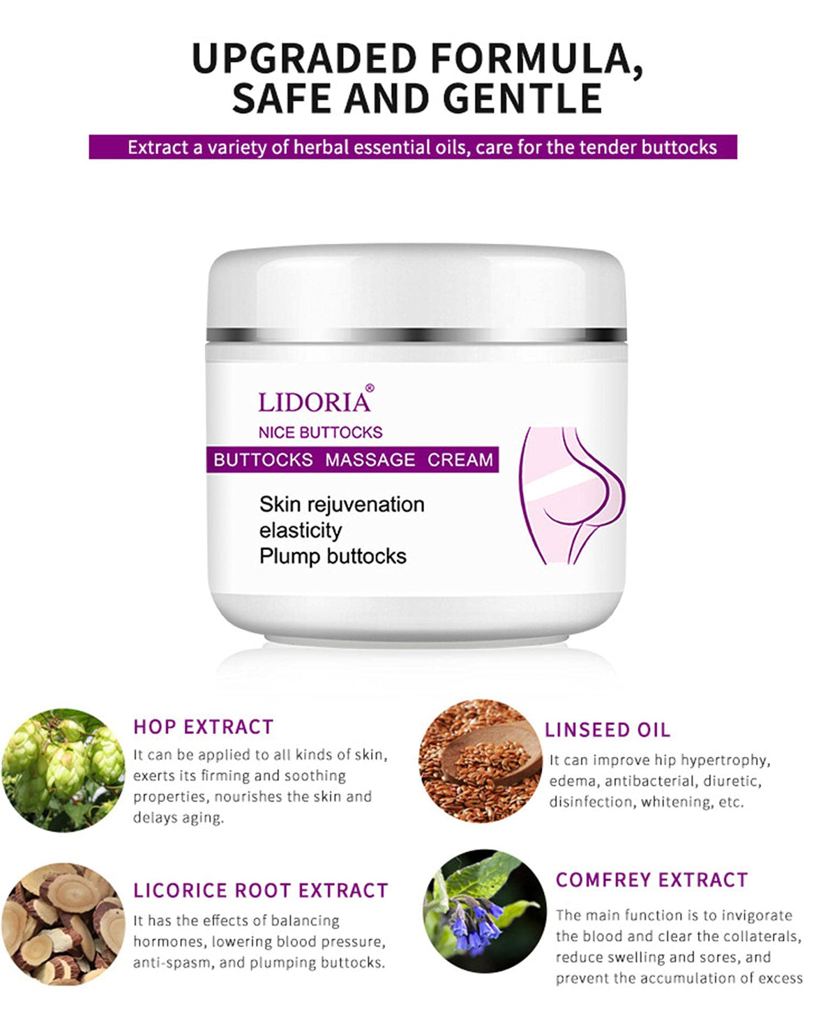 Grospe Buttock Enlargement Cream Buttocks Massage Cream Hip Lift Up Cream Bigger Buttock Firm Massage Cream Butt Firming Cream Make Hips Bigger and Firmer 30g (1 Pack)