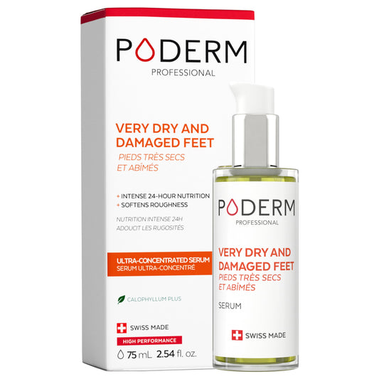 PODERM – VERY DRY AND DAMAGED FEET – Intensely Repairs and Nourishes for 24 Hours – Visibly Repaired Feet in 7 Days - 100% Natural Ingredients – Foot Care – Swiss Made