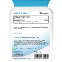 Health4All Rosehip 10,000mg 120 Capsules, 4 Months Supply, Joint Support Supplement