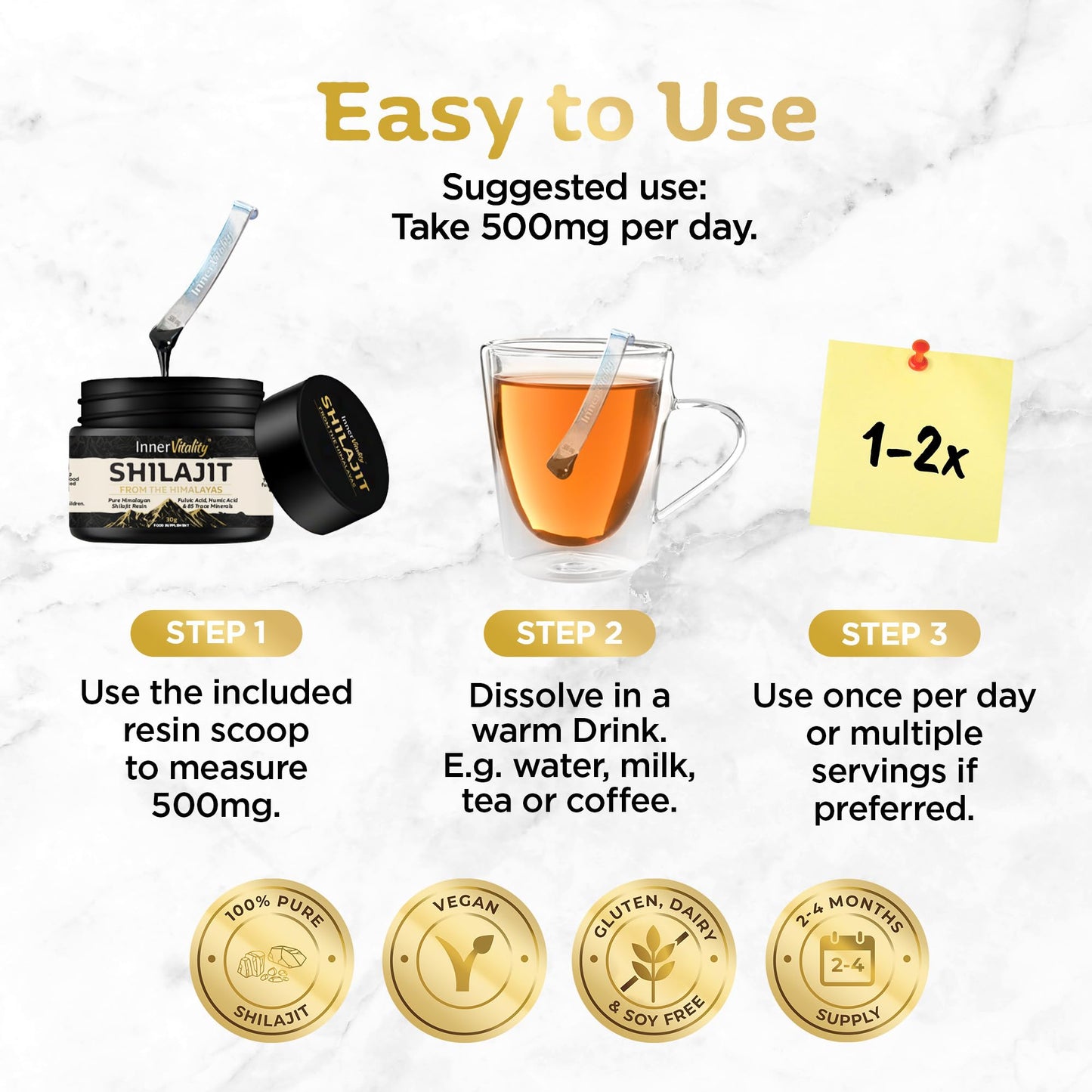 Shilajit Resin Pure Himalayan Shilajit with 79% Fulvic Acid, 30g Gold Standard, 3rd-Party Purity & Potency Tested. Minerals, Immune System & Energy by Inner Vitality