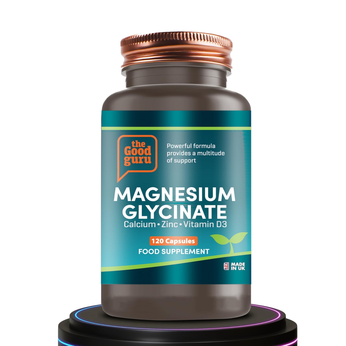 The Good Guru Magnesium Glycinate + Calcium + Zinc + Vitamin D3 1000iu Capsule Supplement - 300mg Magnesium | 120 Capsule for Ultimate Bone and Joint Health Complex