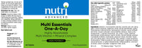 Nutri Advanced - Multi Essentials One A Day Multivitamin - Vegetarian and Vegan - 60 Tablets