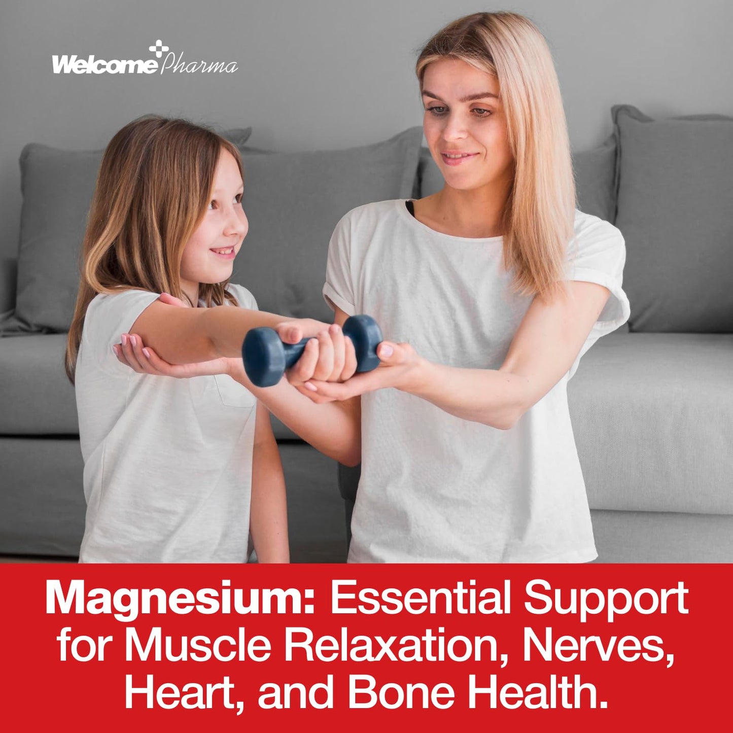 Welcome Pharma Sugar-Free Pure Magnesium Glycinate Gummies — High Strength 1000mg/Serving for Muscle Relaxation, Sleep Support & Stress Relief — Vegan, Non-GMO, Gluten-Free, Lab Tested (60 Gummies)