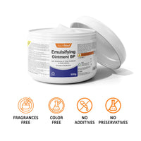 AactiMed Emulsifying Ointment – 500g for Skin Moisturiser & Soap Substitute or Bath Additive