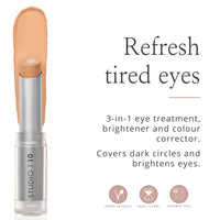 Studio10 Dual Ended Under Eye Corrector & Brightener – Light Shade, Peach Toned Dark Circle Concealer with Hydrating Skincare for Mature Dry Skin