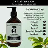 Dr Oz Conditioner with Tea Tree, Salicylic Acid and Oregano Oil. Helps Relieve Symptoms of Folliculitus, Psoriasis, Dandruff, Seborrheic Dermatitis and Itchy Scalp.