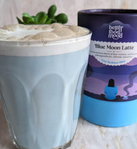 Better Food Mood Blue Moon Latte 100g | Adaptogen Blend with Ashwagandha Powder, Blue Matcha, Spices, Magnesium for Sleep & Relaxation