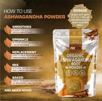 Organic Ashwagandha Powder 500g Supports Immunity | Premium Ashwagandha Root Superfood Anxiety, Stress & Fatigue Relief, Sleep Aid, Energy Increase Zero Additives Vegan Powder by PROELITE