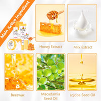 HAORQEE 4PCS Lip Care Set - Lip Mask Lip Balm Lip Scrub Lip Oil, Honeybalm Sleeping Mask Lip Scrub Exfoliator Lip Repair Sets, Moisturizing Hydrating Reduce Lip Lines Lip Balm Set for Dry Peeling Cracked Lips