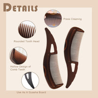 Generic 2Pcs Dandruff Comb Set, Hollow Tooth Scalp Comb with Skin Scraping Handle, 8x2.4 Inch Scalp Detox & Cleaning Combs for Women & Men, Psoriasis Combs for Healthy Hair & Comfortable