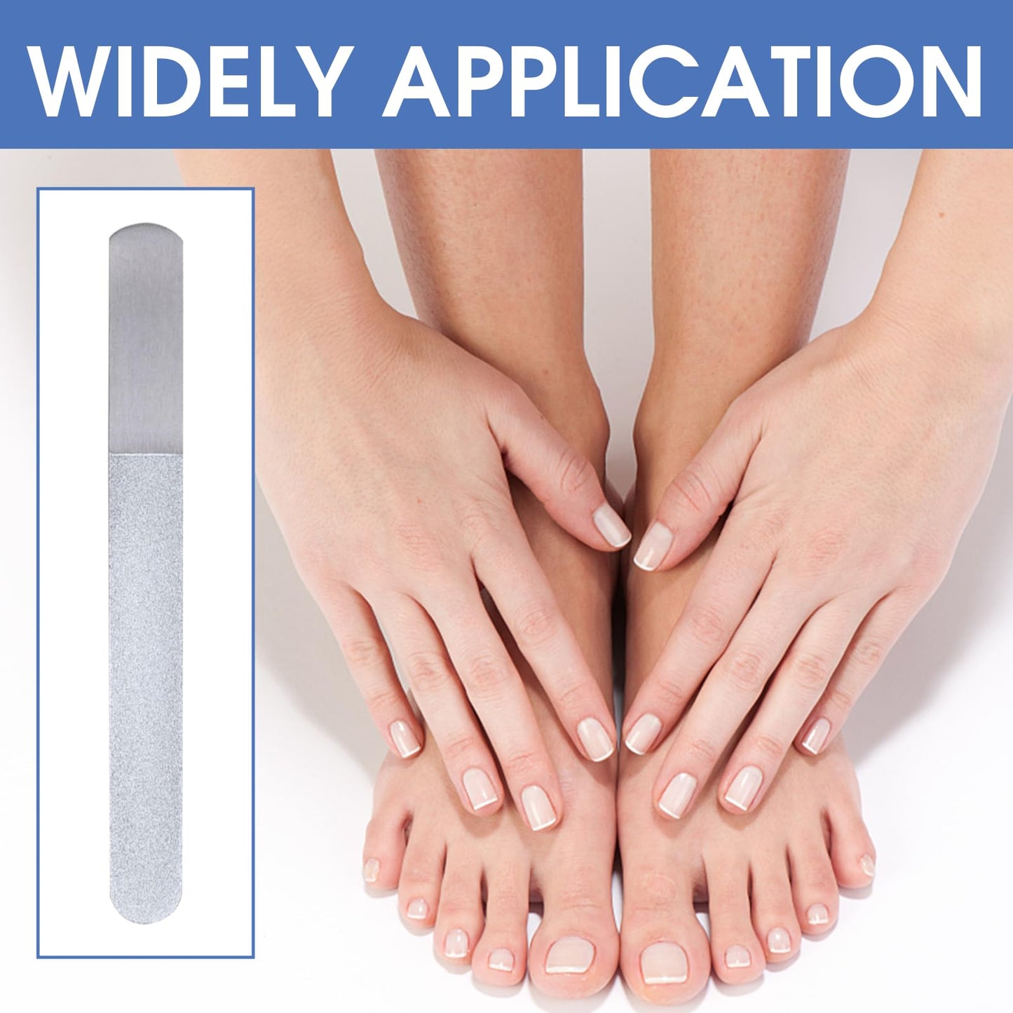 Diamond Deb Nail File, Foot Dresser Stainless Steel Double Sided Diamond Dust Coating Dry Skin Remover Strong Metal Nail File File Podiatry Foot Care Instruments for Women and Men (6" & 7")