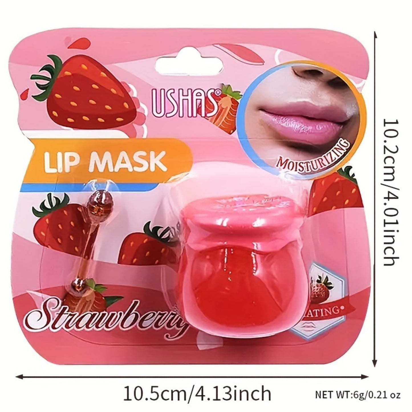 TBeautfave Lip Sleeping Mask, Strawberry Lip Mask Overnight Lip Balm Lip Oil Lip Moisturiser Nourishing for Dry Chapped Peeling Cracked Lips Lip Plumper Fades Lip Lines Lip Repair Lip Care
