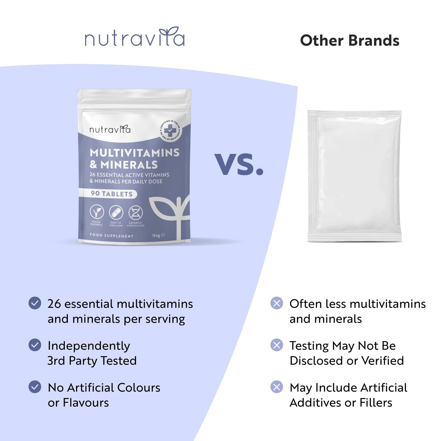 Nutravita Multivitamin Tablets for Women & Men - 365 Vegan Tablets - 1 Year Supply of Multivitamins - Immune System Support - Multi Vitamins - 26 Essential Active Vitamins & Minerals - Made in the UK