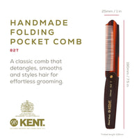 KENT Kent Brushes Handmade Combs Large Folding Pocket Comb for Men