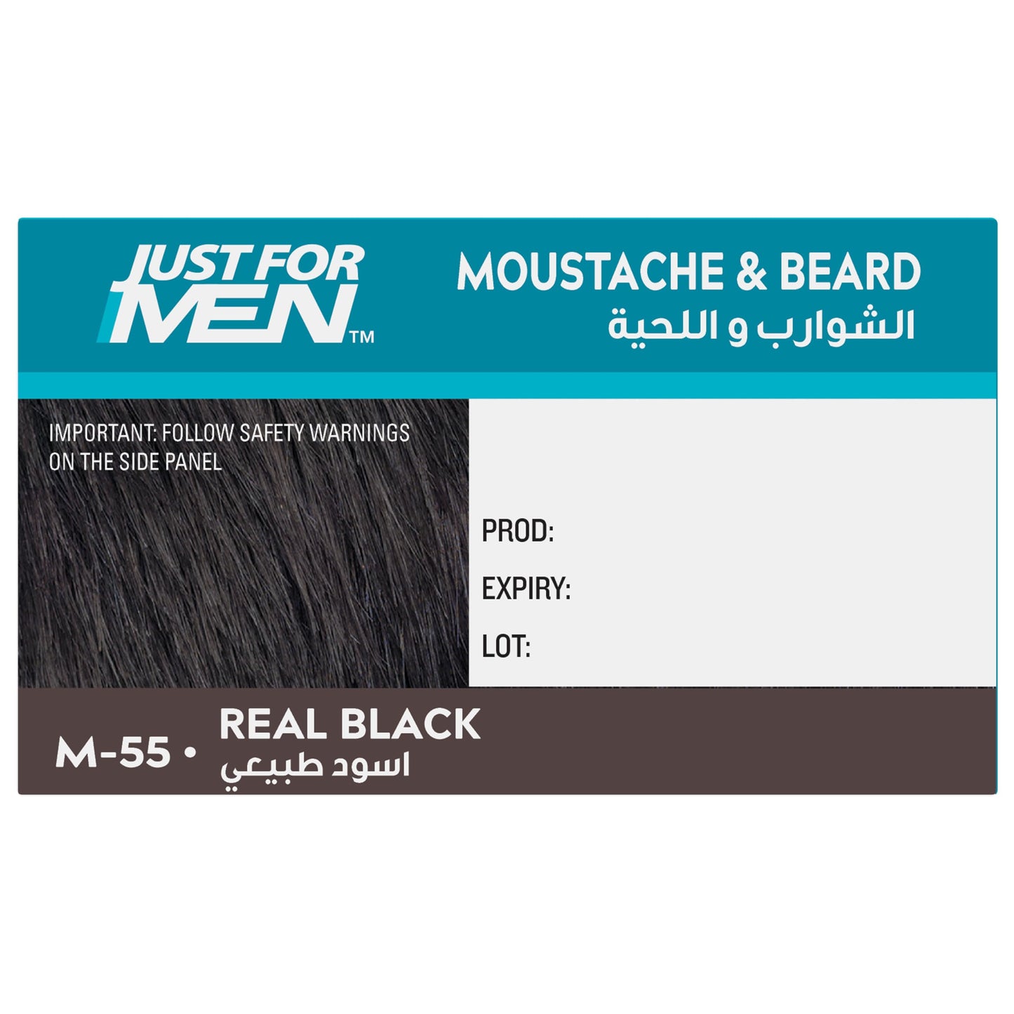 Just For Men M55 Moustache and Beard Facial Hair Color Real Black