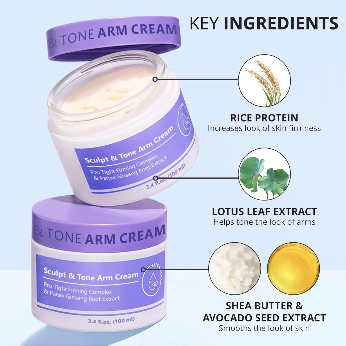 Pothenika Sculpt & Tone Arm Cream, Firming Cream for Loose Skin, Skin Tightening Body Cream for Arm, Leg and Belly, Smooth & Nourish Crepey Skin, Anti Wrinkles Moisturiser Non-Greasy Skin Care