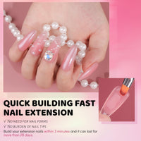 Aokitec HEMA Free Nude Pink Poly Nail Gel - 60g Poly Gel for Natural-Looking Nail Extension & Strengthen 3D Molding French Manicure Builder Overlays Gel Nail Art Home DIY Salon Use