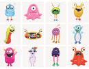 HENBRANDT 48 x Mini Alien Monster Temporary Tattoos