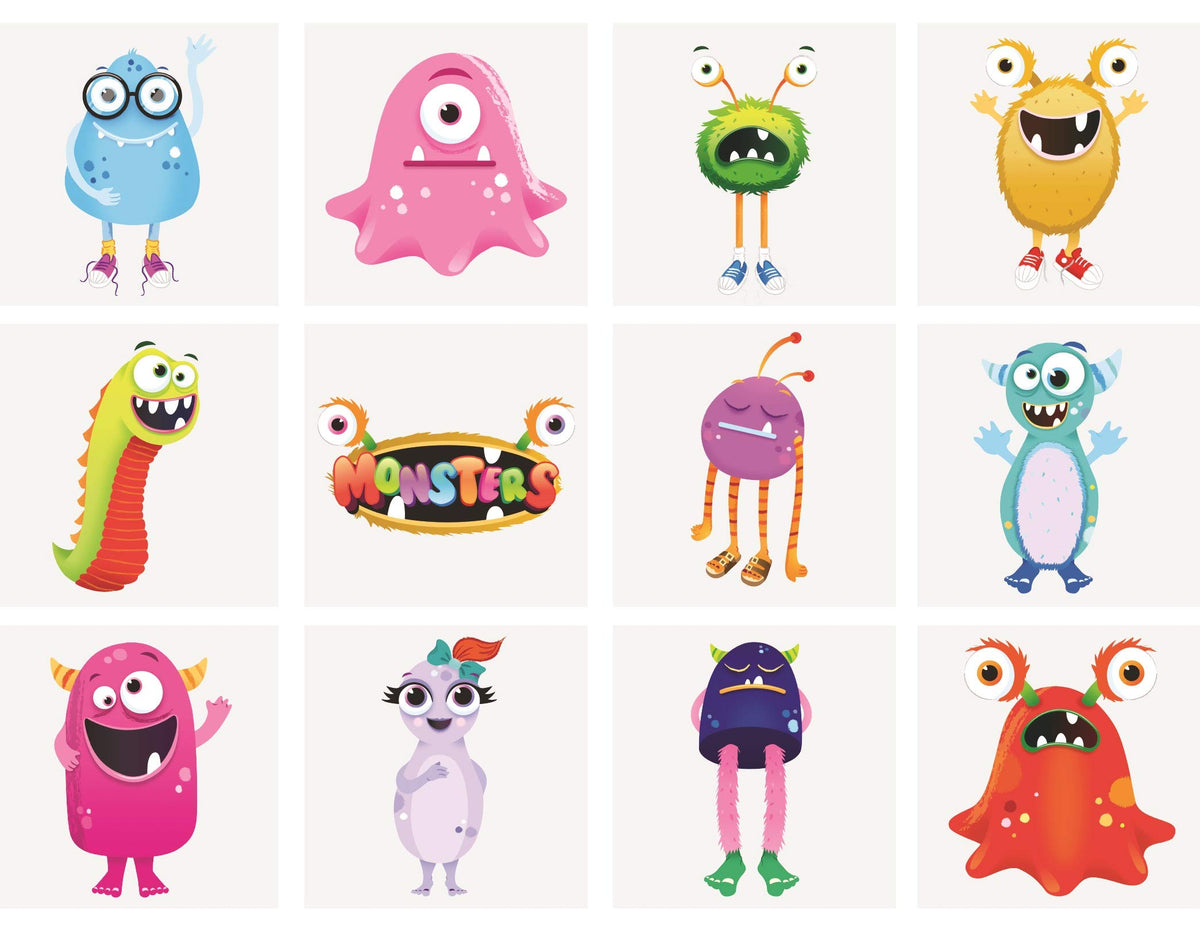HENBRANDT 48 x Mini Alien Monster Temporary Tattoos