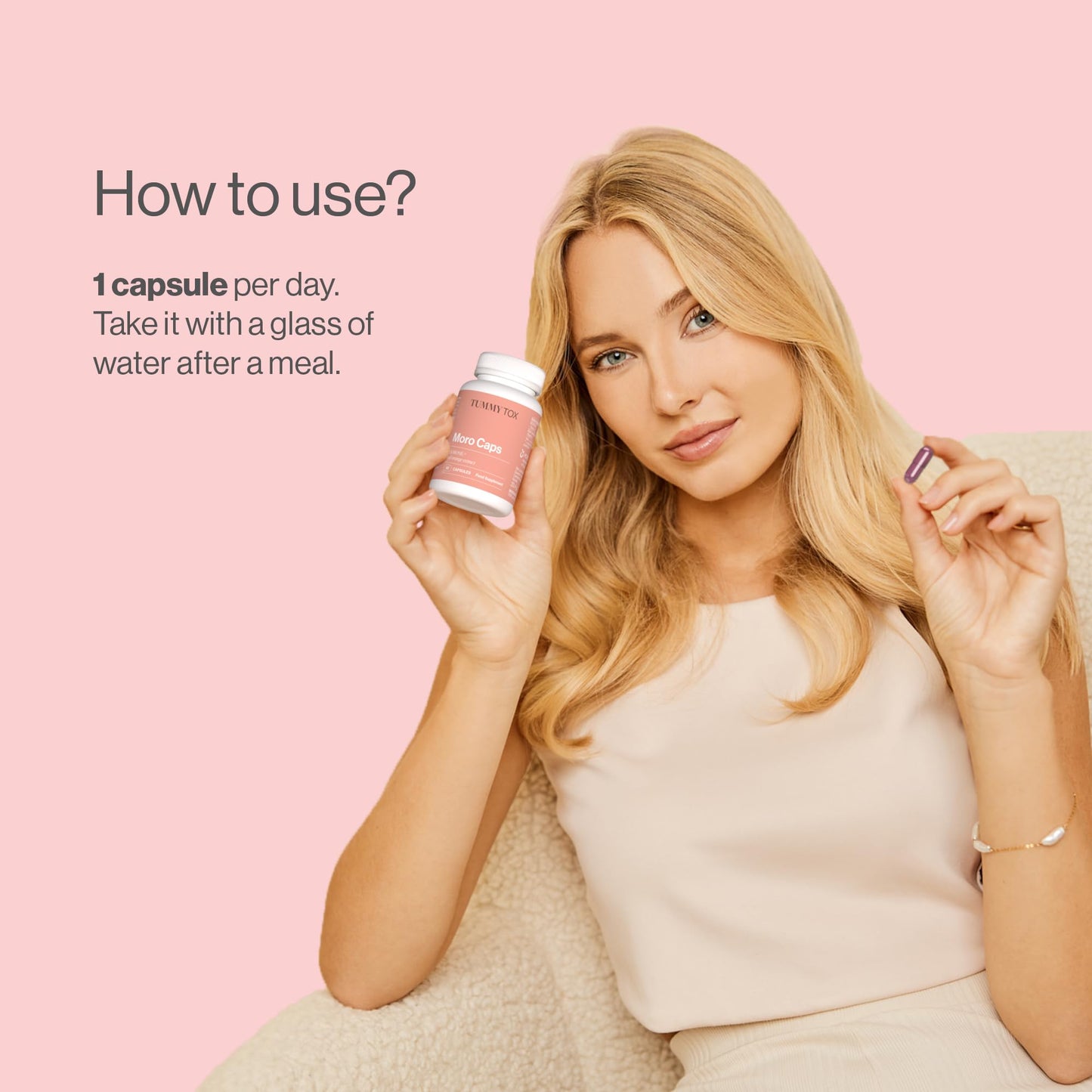 Morosil Capsules 400 mg, with Vitamin C Antioxidant and Black Pepper for Better Absorption, 60 Capsules, 1 per Day, Moro Caps by Tummy Tox