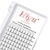 Higu clace Premade Fans Volume Eyelash Extensions 3D|4D|5D|6D 0.07/0.10mm Curl C/D 8mm~18mm 5D 0.07 D Mix-8-15mm Short Stem Russian Premade Lash Extension Fans (5D 0.07 D Mix 8-15)