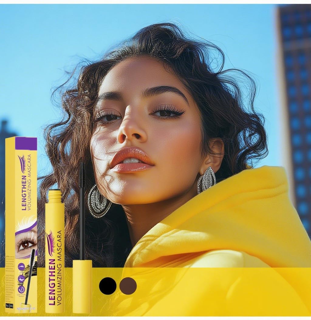 Bubble Mascara - Waterproof Colossal Bubble Mascara for Women, Volume & Length Black Mas-cara, Buildable & Lightweight Formula, Long-Lasting, Well-Defined Lashes and Enhances The Natural Look