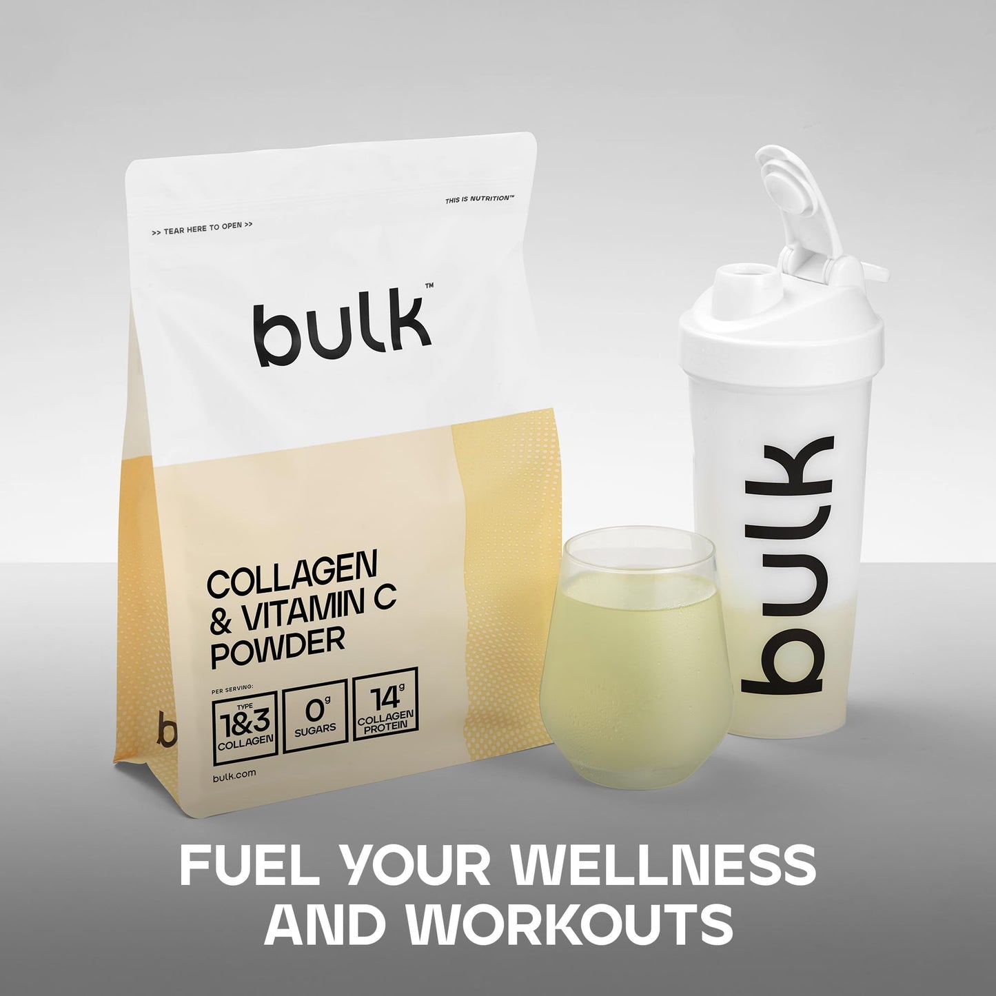 Bulk Collagen Powder with Peptides and Vitamin C, Smooth, 500g