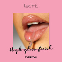 Technic Lip Oil Bundle - 4 Flavoured, Non Sticky, Hydrating Lip Oils With a High Shine Glossy Finish - Mixed Variety Multipack - Strawberry, Mint, Cherry, Orange