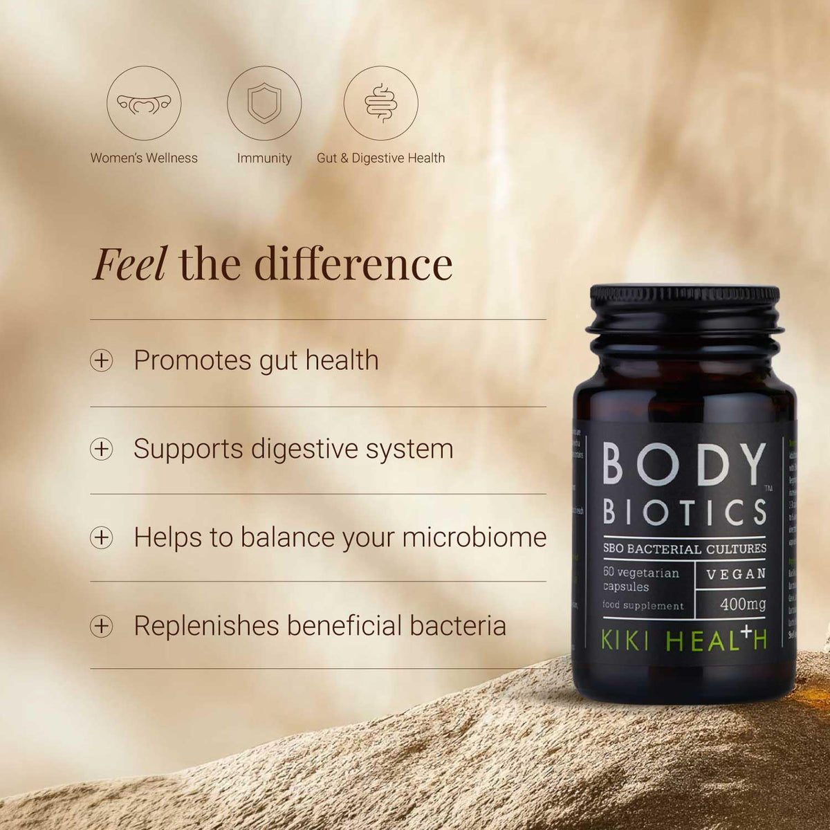 KIKI HEALTH KIKI Health Body Biotics for Men & Women | Probiotics Supplement | Strengthens Digestive & Gut Health | Reduces Bloating | Dietary Probiotics for Colon & Immune Health | Promotes Wellness (60 Count)