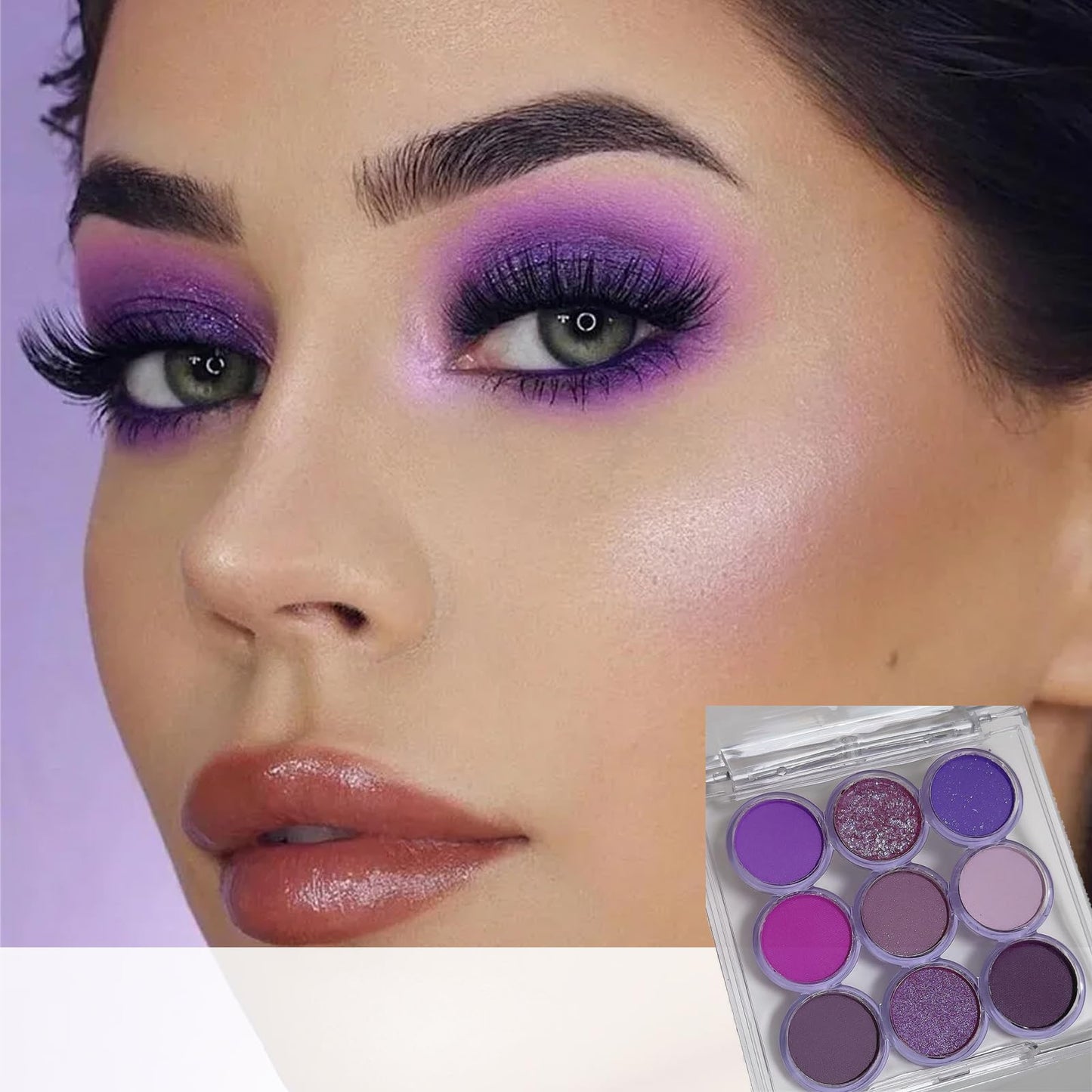 GEEWHILE Purple Eyeshadow Palette Violet Purple Eye Shadows Palette For Women, Long Lasting Shimmer Matte Eyeshadow Make-Up Palettes Waterproof Highly Pigmented Blendable Dream Purple Eyeshadow Palette