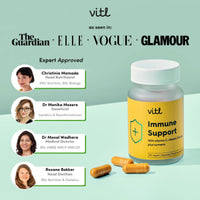 VITL Vitl Immune Support Supplement - 30 Vegan Capsules - with Vitamin D, Vitamin C, Folate, Zinc, Turmeric & Elderberry Extracts - 1 Month Supply