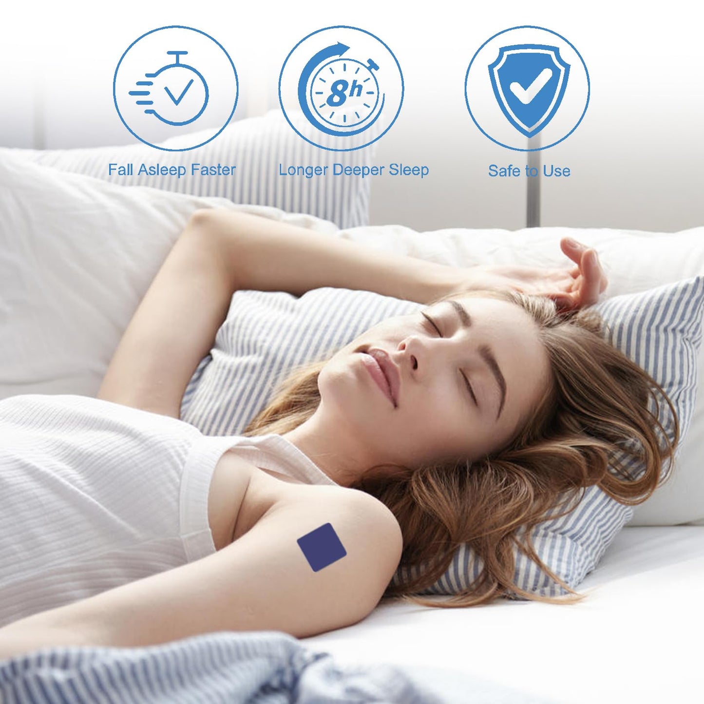 Veroa 60 Pcs Sleep Patches for Adults Melatonin Sleep Aids - Fast Efficient,Cruelty-Free Non-Allergenic,Drug-Free Natural Sleep Patches Help Deep Sleep Adults