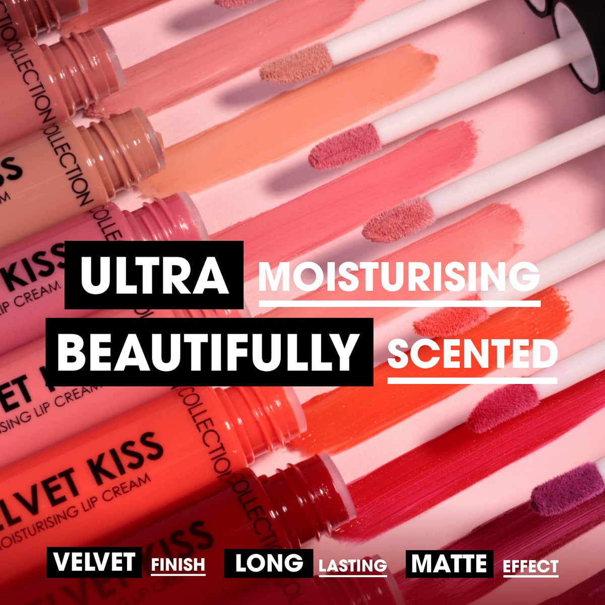 Collection Cosmetics Lightweight, Lasting Colour, Velvet Kiss Moisturising Lip Cream, 5ml, Drama Llama