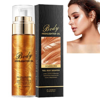 HIVETZ Body Shimmer Oil,Waterproof Body Highlighter Makeup,Moisturizing Liquid Luminizer, Non-Sticky Body Glow Shimmer Lotion for Face and Body,Body Smooth Light Shimmer Glow Oil,80ml (#03-Bronze Gold)