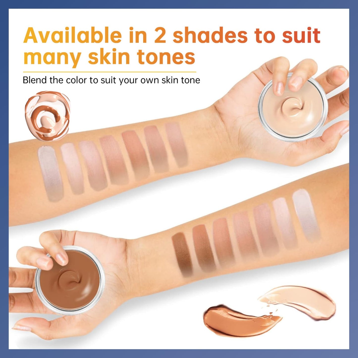 HERBENJOY Waterproof Tattoo Cover Up Makeup Concealer Cream,Full Coverage Concealer for Tattoos,Bruises,zits& Body Art,2 Color Buildable 3 Shades Scar Covering Makeup,Lasting, Smudge-Proof for Men & Women