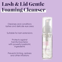 Nouveau Lashes Lash & Lid Gentle Foaming Cleanser, Encourages Optimal Lash and Eyelid Hygiene, Suitable for Use on Lash Extension, Vegan, 50 ml