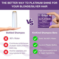KinKind Purple Shampoo Bar - My PLATINUM Touch! Solid Shampoo Bar for Blonde, Silver & White Hair | Natural Shampoo Bar, Travel Shampoo Bars for Hair UK | Up to 50 Washes - Vegan