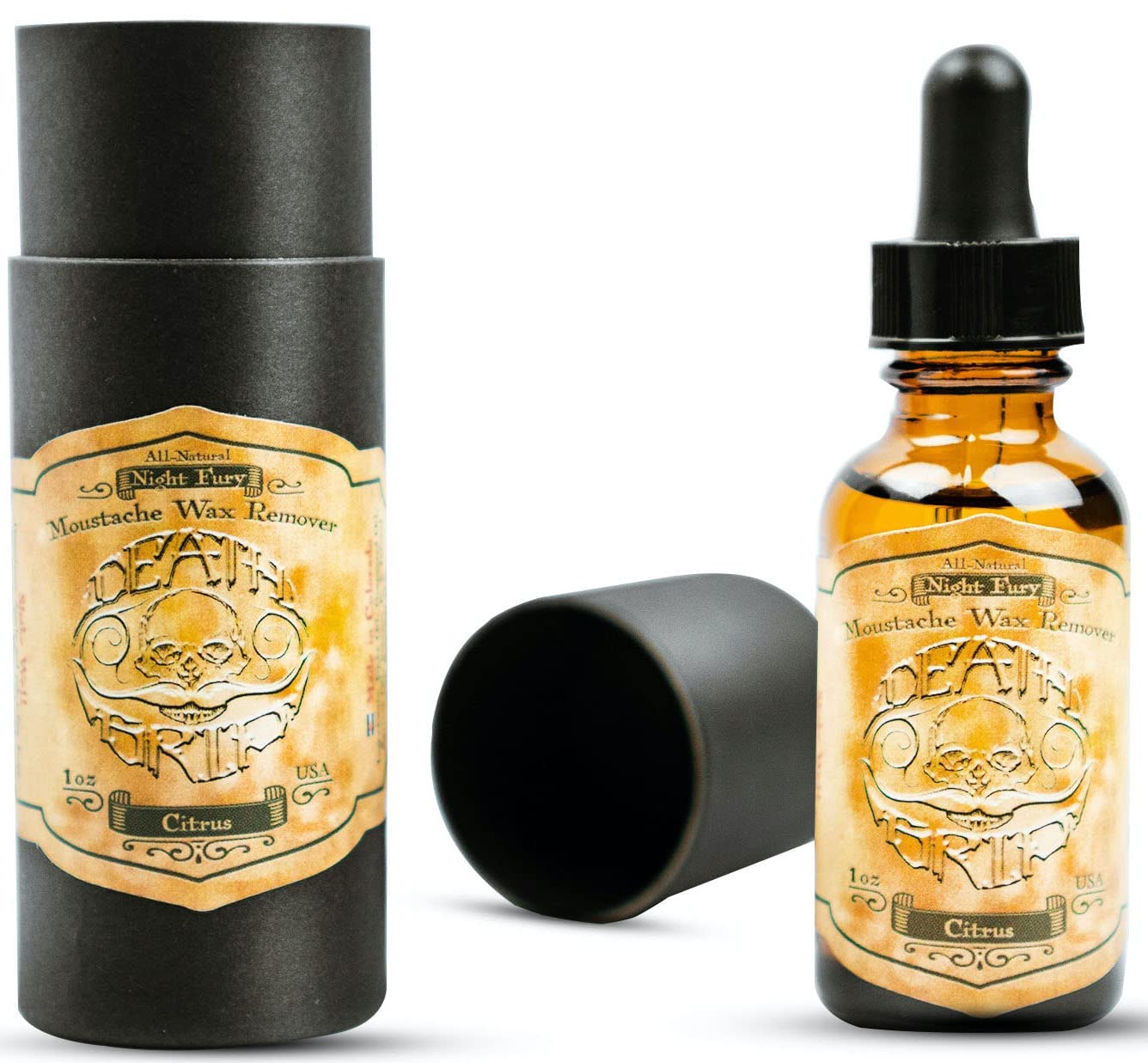 THE VINTAGE GROOMING CO. Moustache Wax Remover For Handlebar Moustaches by Death Grip Strong Hold Mustache Wax (Night Fury Mustache Wax Remover)