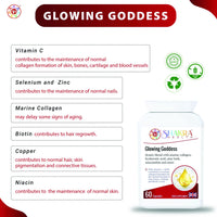Glowing Goddess 60 Ultimate Marine Collagen Complex Capsules for Bones, Cartilage, Hair, Skin Pigmentation, Ageing, Beauty & UV Protection