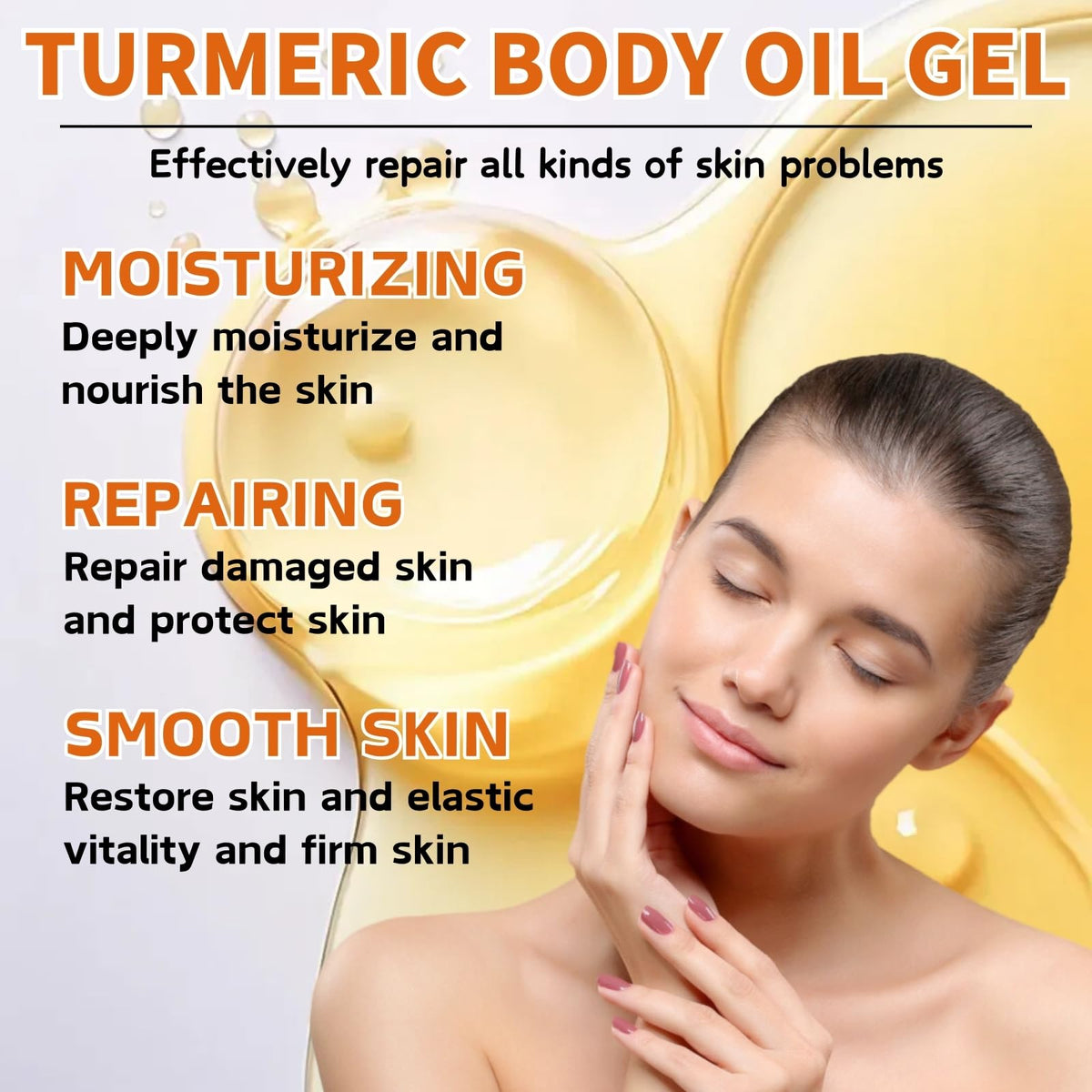 Cureluxe Turmeric Essential Oils - Turmeric & Vitamin E Oil - Anti-Aging & Anti Wrinkles Body Oil for Women - Deeply Nourishing Body Oil for Dry Skin - Body&Facial Oils Gel - Turmeric Massage Oils