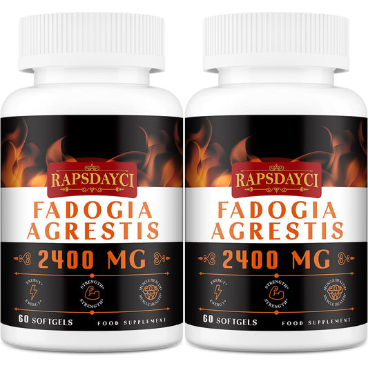 Rapsdayci Fadogia Agrestis 2400mg High Potent 50:1 Ratio Extract Powerful Fadogia Agrestis Supplement, Supports Stamina, Strength, Muscle Health & Recovery, Drive & Performance 120 Count (Pack of 2)