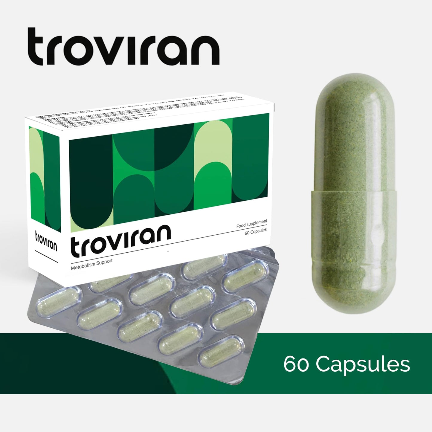 N E Troviran Metabolism Support Formula, 60 Capsules, Vegan and Gluten Free