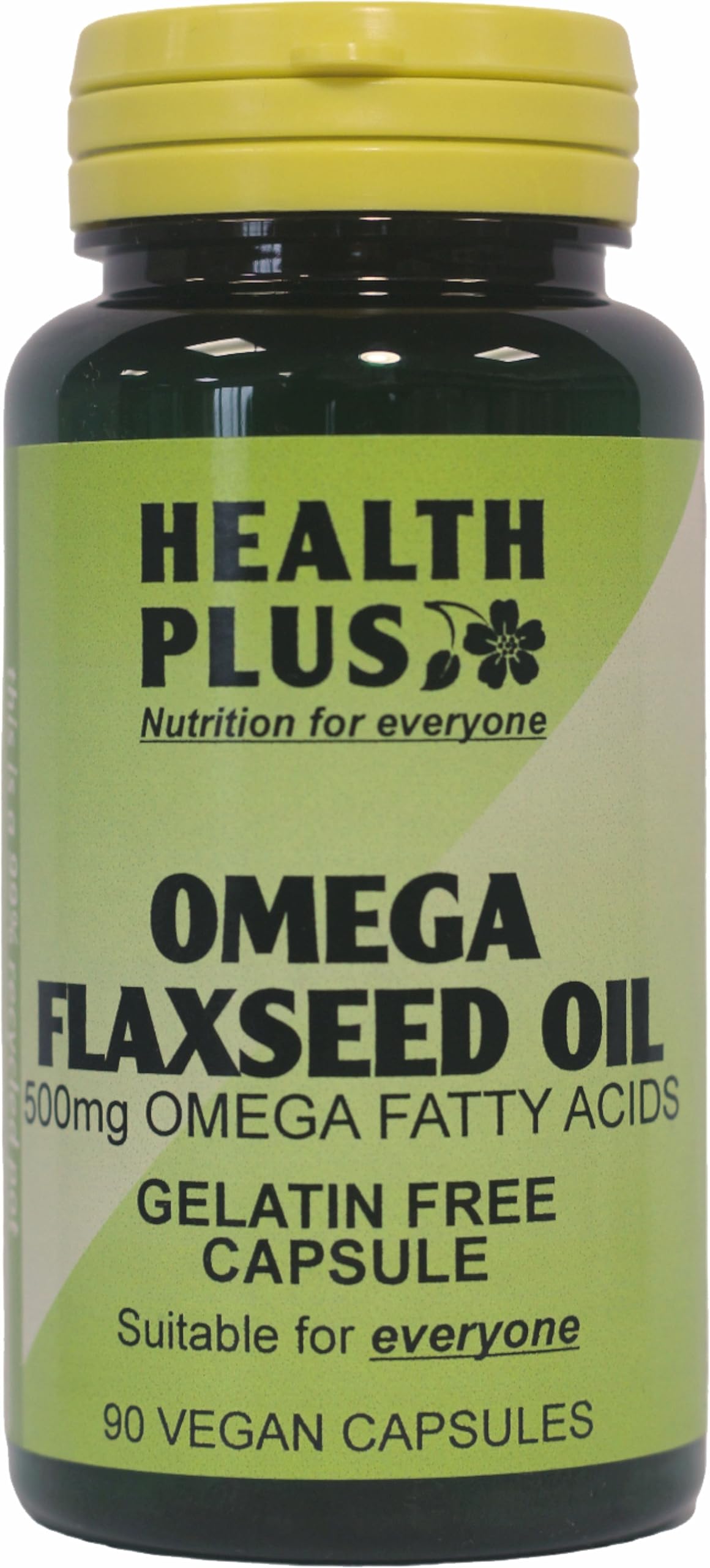Health Plus Omega Flaxseed Oil 450mg Omega-3, Omega-6 & Omega 9 Supplement - 90 Gelatin Free Capsules